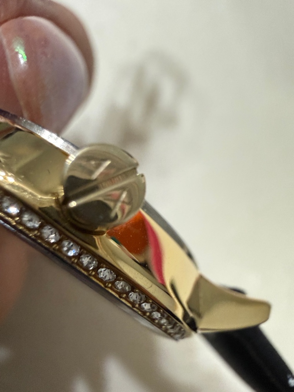 Armani Exchange Black Dial Gold-Tone Crystal Bezel Watch - Picture 2 of 8